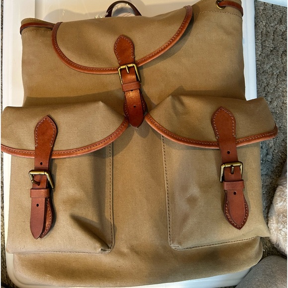 Ralph Lauren Accessories Canvas Backpack With Leather Trim Poshmark